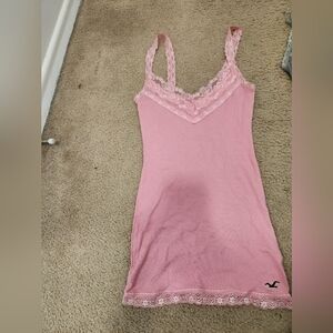 Pink Lace Trim Hollister Tank Top